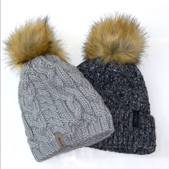 Bula Wool Blend Pom Beanies 